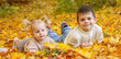© Anna - Happy children, boy and little girl in autumn park. Autumn