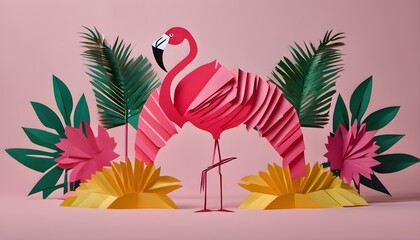 Wall Mural - abstract background of a Pink Flamingo