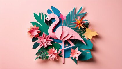 Wall Mural - abstract background of a Pink Flamingo