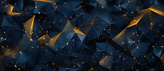 Poster - Abstract Geometric Background with Golden Glows