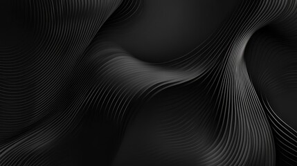 Poster - Abstract Black and White Wave Pattern