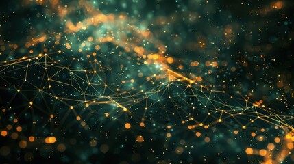 Poster - Abstract Network with Glittering Lights