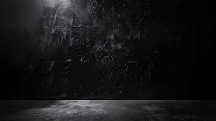 Poster - Dark black and blue grungy wall background for display or montage of product