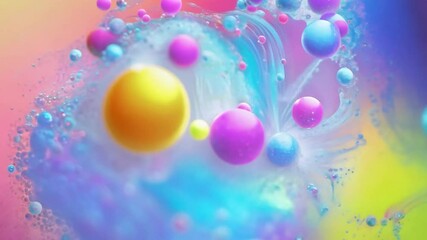 Poster - Colorful bubbles are moving in an abstract fluid. This colorful background would be perfect for any project needing a bright and colorful look