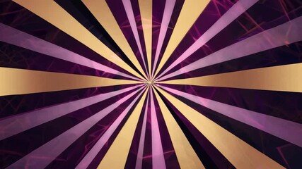 Poster - Colorful radial pattern creates a vibrant backdrop with purple and gold beams, emphasizing depth and motion