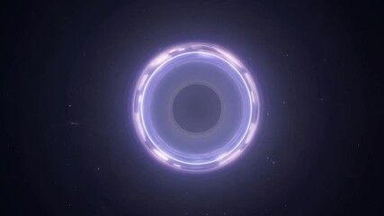 Poster - Purple glowing energy ring forms in space, emanating a bright light from its center. This captivating visual creates an otherworldly atmosphere, evoking feelings of mystery and wonder