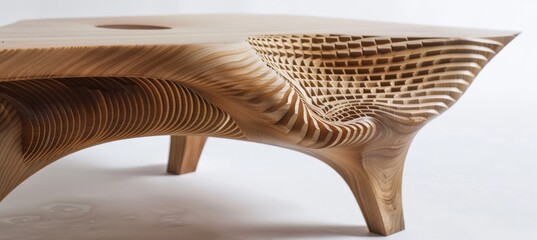 CNC machine producing unique furniture design with cutting-edge technology