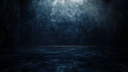 Poster - Empty studio room. Dark background. Abstract dark empty studio room texture. Product showcase spotlight background