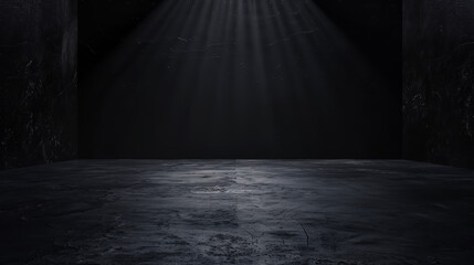 Poster - Empty studio room. Dark background. Abstract dark empty studio room texture. Product showcase spotlight background