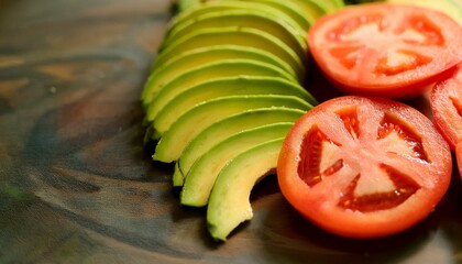 Wall Mural - Avocado & tomato slices