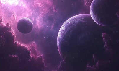 Wall Mural - abstract planets and space background