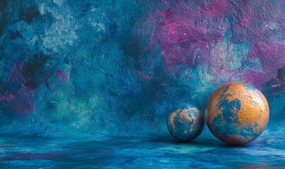 Wall Mural - abstract planets on space texture