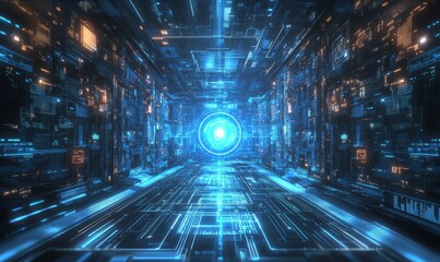 Ultra futurist tech abstract background.