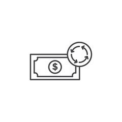 Wall Mural - Cash flow icon Symbol mark in filled style