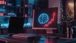 © Anan - Business Mindset Business desk with ascending arrow and brain hologram, strategic mindset, 3D illustration