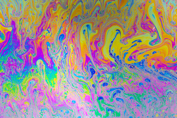 Wall Mural - psychedelic multicolored background abstract. rainbow colors. patterns background. photo macro shot 