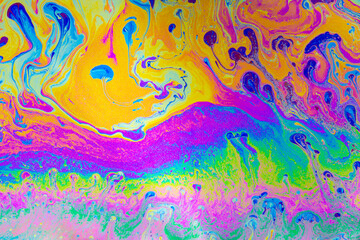 Wall Mural - psychedelic multicolored background abstract. rainbow colors. patterns background. photo macro shot 