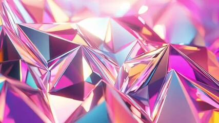 Poster - Dynamic reflections of colorful geometric shapes create a vibrant abstract image with a futuristic feel