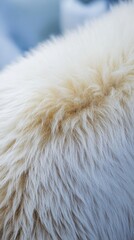 close up of polar bear fur showing soft texture and warm tones