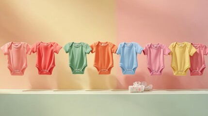 Poster - Colorful Baby Clothes Displayed for Photoshoot