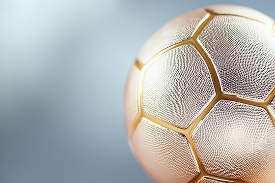 Football, soccer cup or trophy. Victory concept. Selective focus background