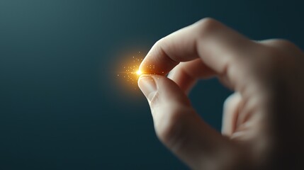 Wall Mural - illustration of fingertips transforming into led buttons, showing seamless tech integration