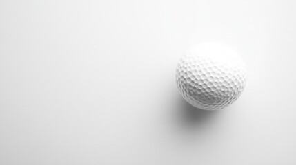 Aufkleber - Artistic white backdrop with a single white dimpled golf ball, emphasizing its classic dimples and clean design