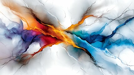 Wall Mural - vibrant energy intertwined a dynamic abstract art piece representing flowing colors and movement in 