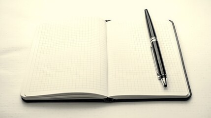 Fototapete - Artistic white background with a diary page, capturing the essence of personal journaling and neat organization
