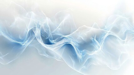 Poster - Artistic white surface displaying a bright electric blue wave of energy, with intricate, glowing lines that suggest a high-energy, futuristic effect