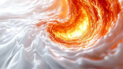 Poster - Artistic white surface showcasing a vibrant circular energy with fiery, swirling lines and radiant patterns, evoking a sense of high intensity