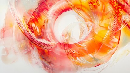Poster - Artistic white surface showcasing a vibrant circular energy with fiery, swirling lines and radiant patterns, evoking a sense of high intensity