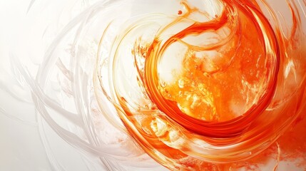 Poster - Artistic white surface showcasing a vibrant circular energy with fiery, swirling lines and radiant patterns, evoking a sense of high intensity