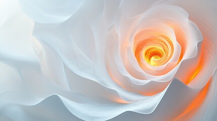 Poster - Artistic white surface showcasing a vibrant circular energy with fiery patterns, featuring intense, glowing lines that suggest a high-energy design