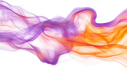 Artistic white surface with vibrant purple and orange flames, capturing the fluid movement and fiery essence in a visually stunning manner