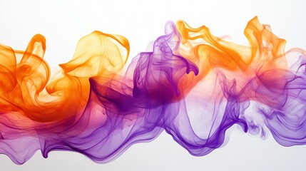 Poster - Clean white backdrop featuring bright purple and orange flames, creating a bold and energetic visual display with dynamic contrasts