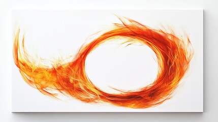 Poster - Clean white canvas displaying a vivid, circular fiery energy design with radiant flames and smooth lines, creating an energetic and striking visual