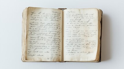 Poster - clean white canvas featuring an open diary page, capturing its neat handwriting and classic book des