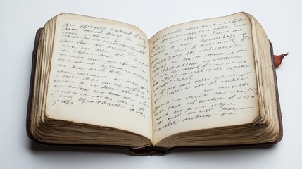 Poster - clean white canvas featuring an open diary page, capturing its neat handwriting and classic book des