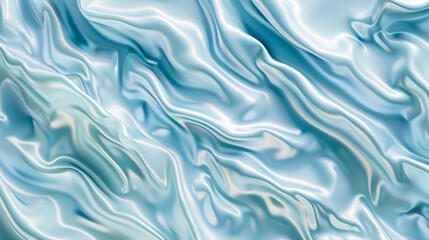 Poster - Liquid pastel blue wavy plastic texture, resembling a wrinkled silicone sheet.