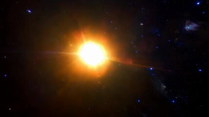 Wall Mural - falling meteorite, asteroid, comet in the starry sky. birth of a new star in universe. beautiful shi