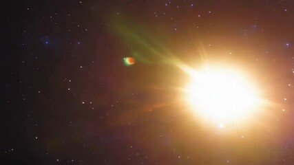 Wall Mural - falling meteorite, asteroid, comet in the starry sky. birth of a new star in universe. beautiful shi
