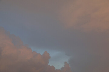 Wall Mural - picturesque view of blue sky with fluffy clouds