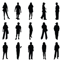 Wall Mural - Vector collection set of individual people silhouettes.	
