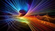 © wraps + snaps - energy of fractal realms, vibrant light trails and traces with smoke and blurry long exposure effect background