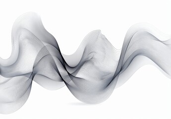 Poster - Abstract Wave Line Mesh on White Background
