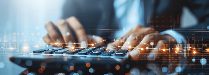 Aufkleber - Business Financial Analysis and Accounting, Man and Woman Calculating Financial Reports with Growth Charts, Finance and Investment Planning Concept