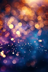 Poster - Purple and Gold Fireworks Bokeh Lights for Celebration and New Year Party Design Background AI Generative