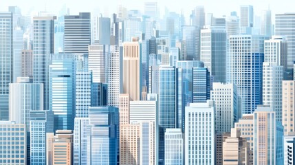  Modern City Skyline with Detailed Textures and Design