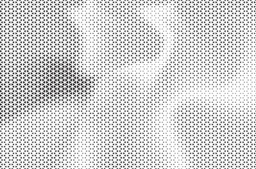 Aufkleber - Black and White Triangle Dots Background. Halftone Effect Gradient Backdrop. Grunge Halftone Background with dots
